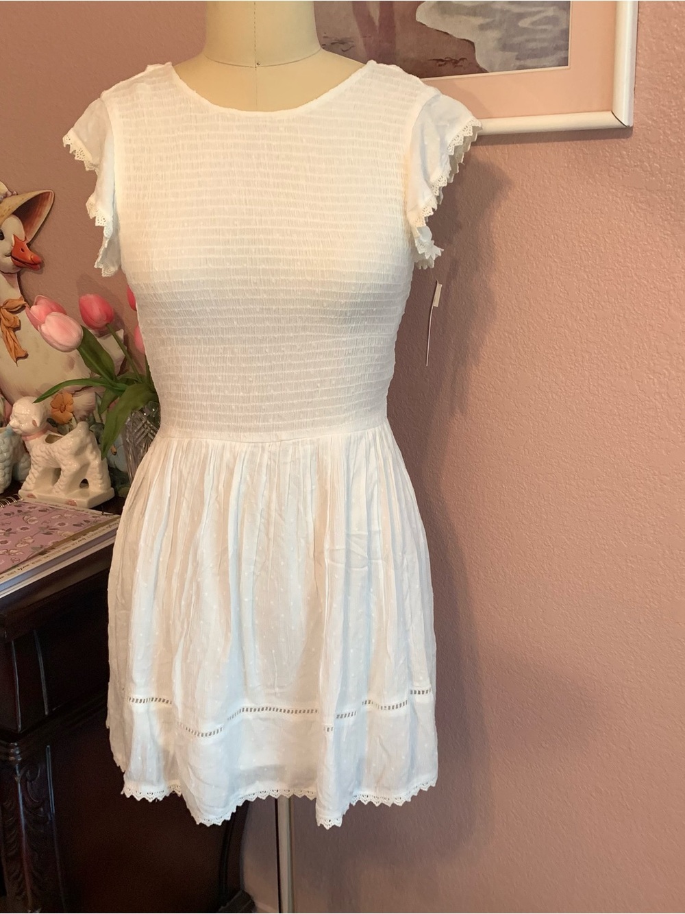 SPEECHLESS NWT Smock Bodice Mini Summer Coquette Dress